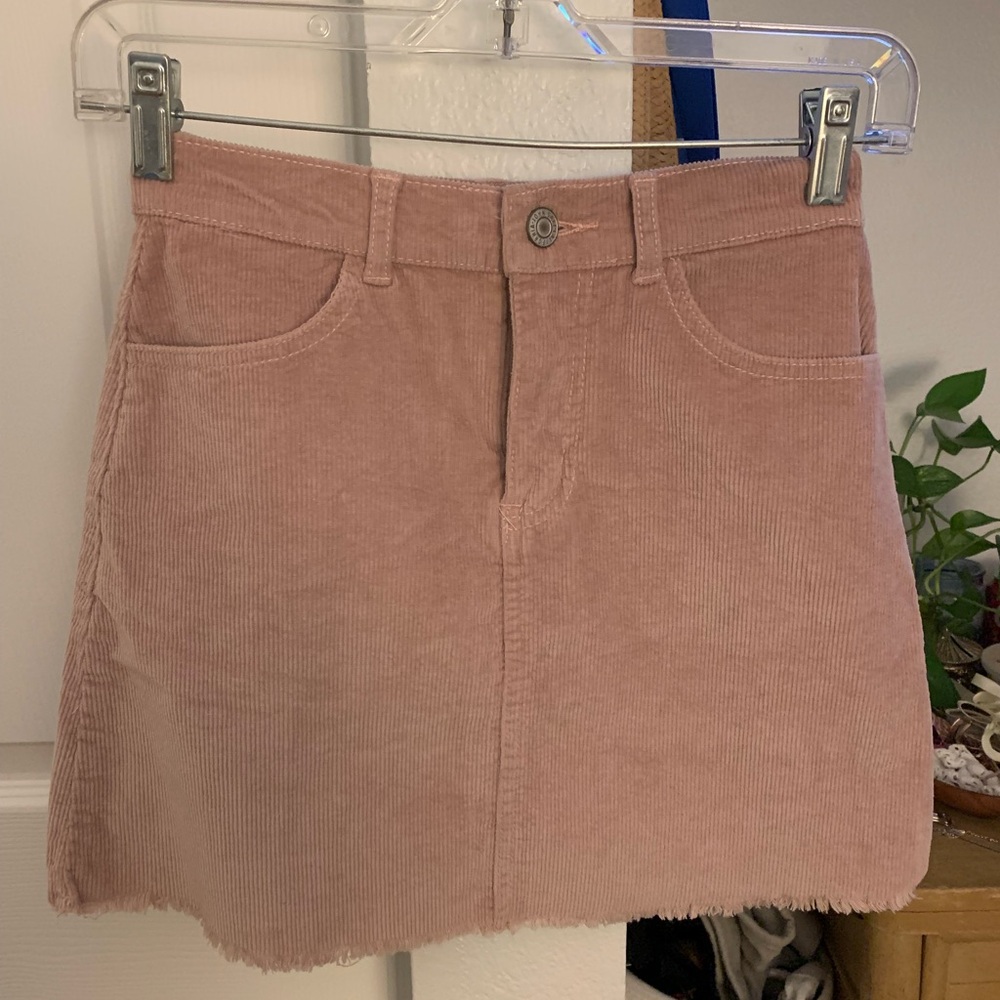 Pink Corduroy Mini Skirt size Small
